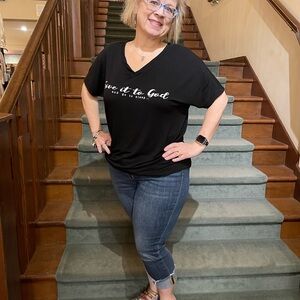 Plus Size Black Graphic T-Shirt